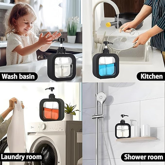 Multipurpose Liquid Soap Refillable Plastic Dispenser Hand Wash, Dish Wash, Shampoo, Conditioner, Shower Gel Lotion for Bathroom and Kitchen 300ml