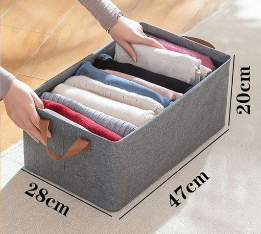 4PCS Collapsible Fabric Storage Cubes Organizer with Handles Foldable Storage Baskets for Organizing Toys, Books, Shelves, Closet, Large Storage Box with Handles (4 PCS, Big Storage Box)