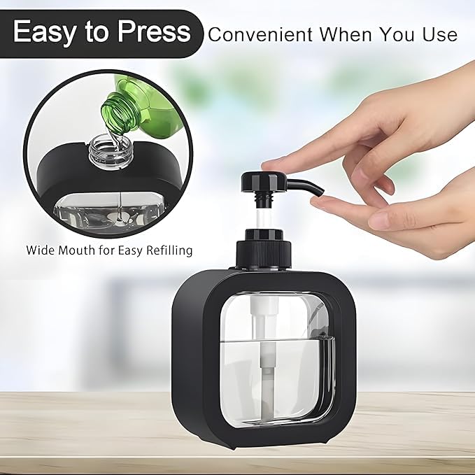 Multipurpose Liquid Soap Refillable Plastic Dispenser Hand Wash, Dish Wash, Shampoo, Conditioner, Shower Gel Lotion for Bathroom and Kitchen 300ml