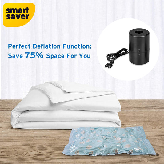 Plastic Vacuum Compression Bags|Vacuum Storage Bags|Vacuum Bags For Travel|Space Saver Vacuum Bags(5 bags + Electric And Manual Pump)